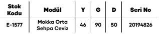 Mokka Orta Sehpa Ceviz ölçü ve modül bilgileri