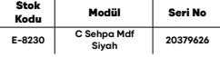C Sehpa Mdf Siyah ölçü ve modül bilgileri