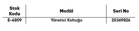 Yönetici Koltuğu ölçü ve modül bilgileri